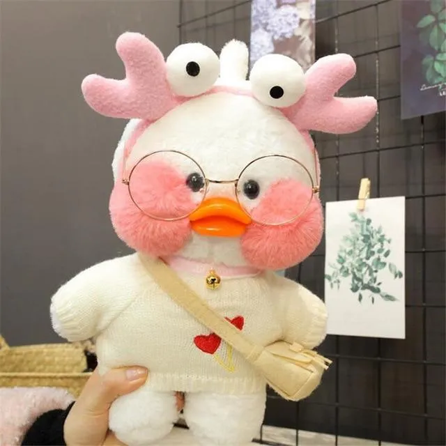 30cm Cute Plush LaLafanfan Cafe Duck Lovely Cartoon Plush Toy Stuffed Soft Kawaii Duck Doll Animal Pillow For Children Gifts