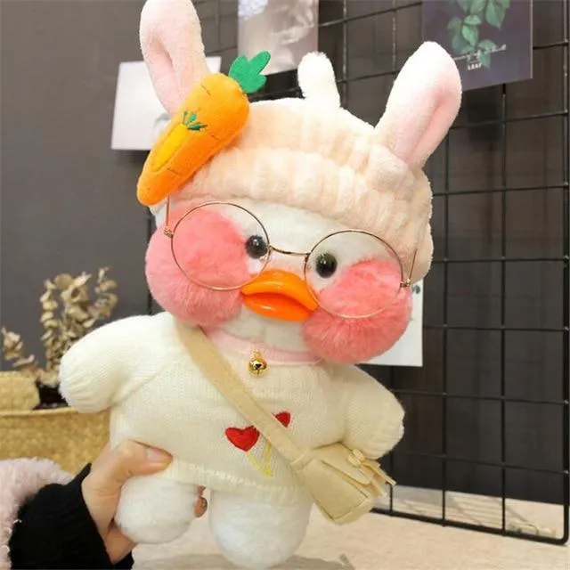 30cm Cute Plush LaLafanfan Cafe Duck Lovely Cartoon Plush Toy Stuffed Soft Kawaii Duck Doll Animal Pillow For Children Gifts