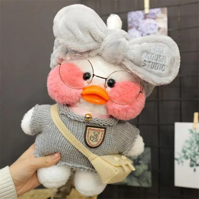 30cm Cute Plush LaLafanfan Cafe Duck Lovely Cartoon Plush Toy Stuffed Soft Kawaii Duck Doll Animal Pillow For Children Gifts