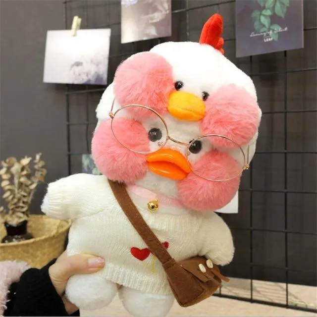 30cm Cute Plush LaLafanfan Cafe Duck Lovely Cartoon Plush Toy Stuffed Soft Kawaii Duck Doll Animal Pillow For Children Gifts