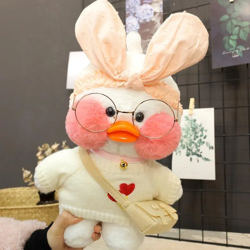 30cm Cute Plush LaLafanfan Cafe Duck Lovely Cartoon Plush Toy Stuffed Soft Kawaii Duck Doll Animal Pillow For Children Gifts