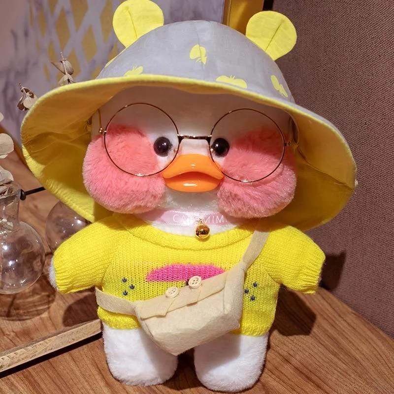 30cm Cute Plush LaLafanfan Cafe Duck Lovely Cartoon Plush Toy Stuffed Soft Kawaii Duck Doll Animal Pillow For Children Gifts