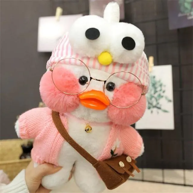 30cm Cute Plush LaLafanfan Cafe Duck Lovely Cartoon Plush Toy Stuffed Soft Kawaii Duck Doll Animal Pillow For Children Gifts