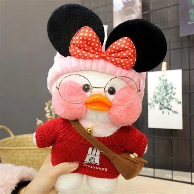 30cm Cute Plush LaLafanfan Cafe Duck Lovely Cartoon Plush Toy Stuffed Soft Kawaii Duck Doll Animal Pillow For Children Gifts