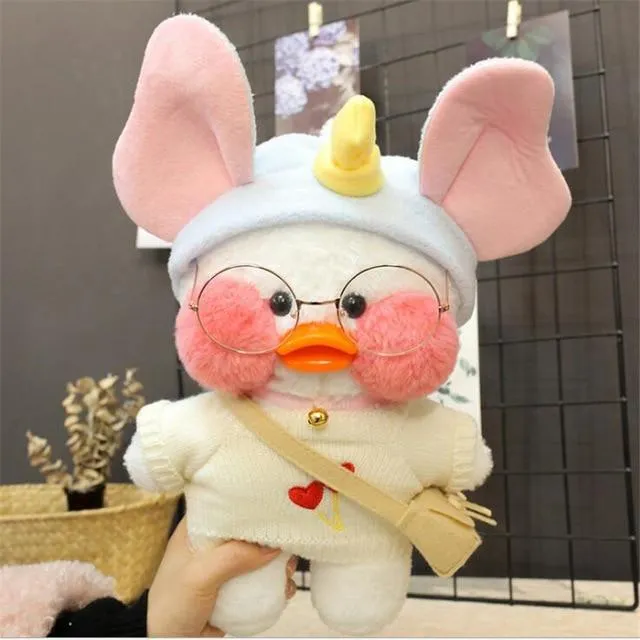 30cm Cute Plush LaLafanfan Cafe Duck Lovely Cartoon Plush Toy Stuffed Soft Kawaii Duck Doll Animal Pillow For Children Gifts