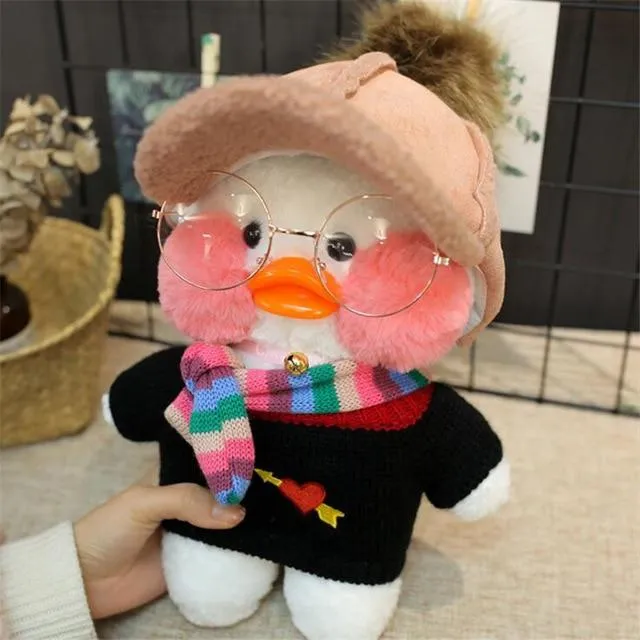 30cm Cute Plush LaLafanfan Cafe Duck Lovely Cartoon Plush Toy Stuffed Soft Kawaii Duck Doll Animal Pillow For Children Gifts