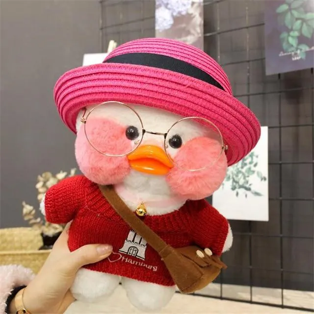 30cm Cute Plush LaLafanfan Cafe Duck Lovely Cartoon Plush Toy Stuffed Soft Kawaii Duck Doll Animal Pillow For Children Gifts