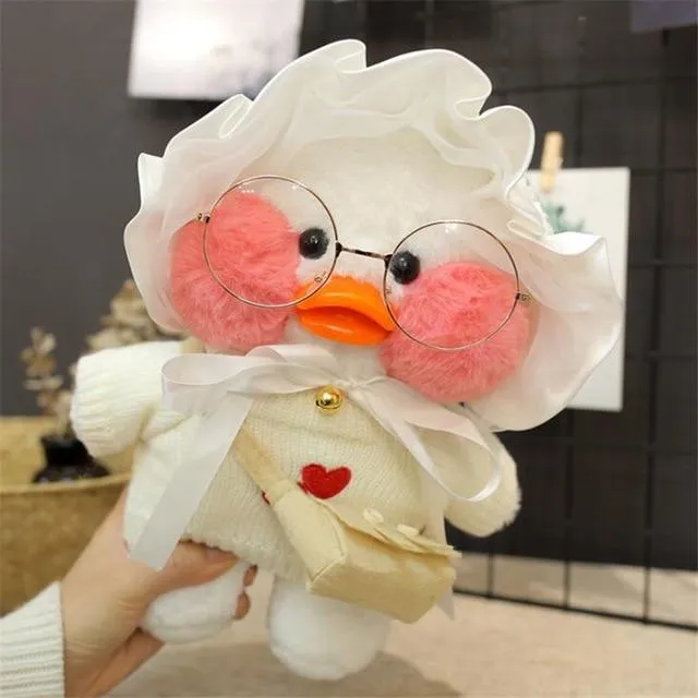 30cm Cute Plush LaLafanfan Cafe Duck Lovely Cartoon Plush Toy Stuffed Soft Kawaii Duck Doll Animal Pillow For Children Gifts