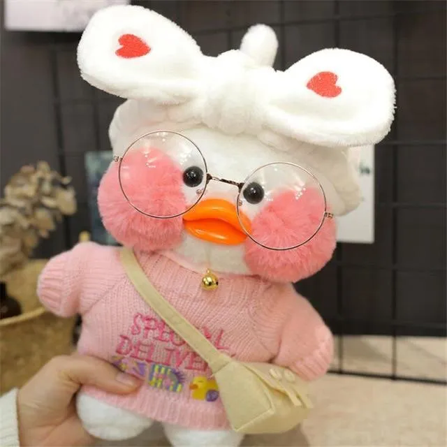 30cm Cute Plush LaLafanfan Cafe Duck Lovely Cartoon Plush Toy Stuffed Soft Kawaii Duck Doll Animal Pillow For Children Gifts