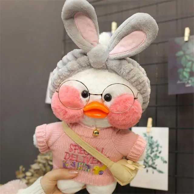 30cm Cute Plush LaLafanfan Cafe Duck Lovely Cartoon Plush Toy Stuffed Soft Kawaii Duck Doll Animal Pillow For Children Gifts