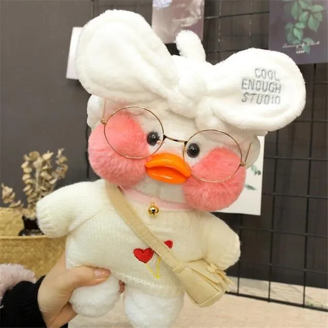 30cm Cute Plush LaLafanfan Cafe Duck Lovely Cartoon Plush Toy Stuffed Soft Kawaii Duck Doll Animal Pillow For Children Gifts