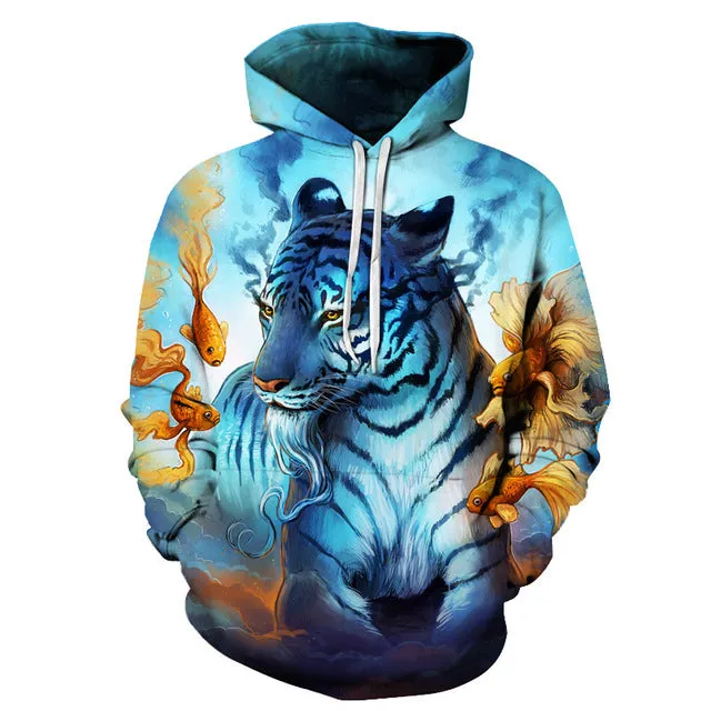 3D print Tiger harajuku funny Hoodies