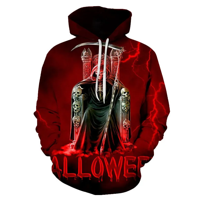 3D Print Wound Horror Blood Hoodies Sweatshirts Women Men I'M FINE Letter Hoodie Jumper Tracksuit Pullover Cosplay Women Tops