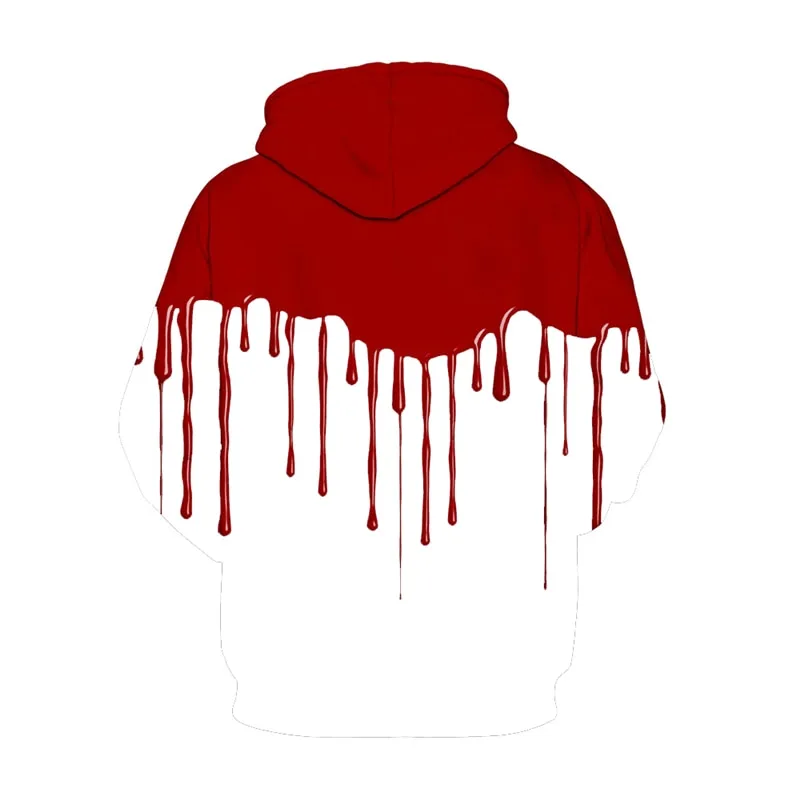 3D Print Wound Horror Blood Hoodies Sweatshirts Women Men I'M FINE Letter Hoodie Jumper Tracksuit Pullover Cosplay Women Tops