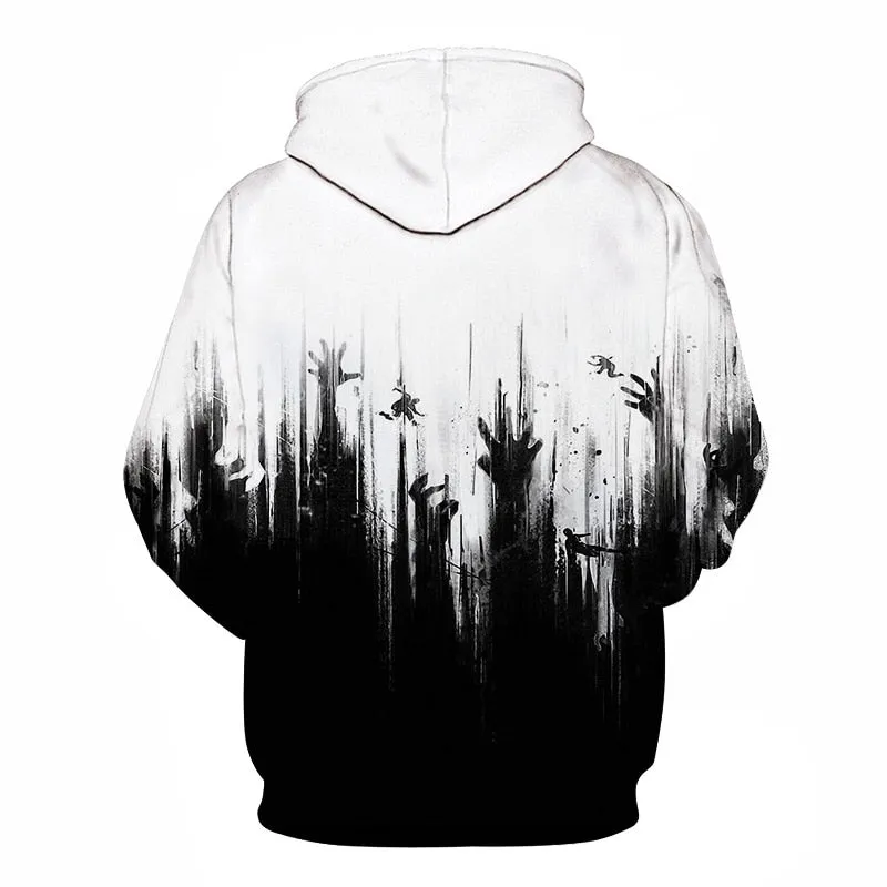 3D Print Wound Horror Blood Hoodies Sweatshirts Women Men I'M FINE Letter Hoodie Jumper Tracksuit Pullover Cosplay Women Tops