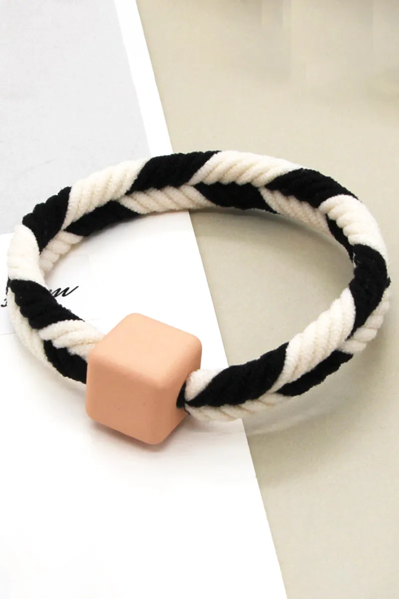 5PCS WOMEN TWO TONE BRAIDED CASUAL HAIR TIE