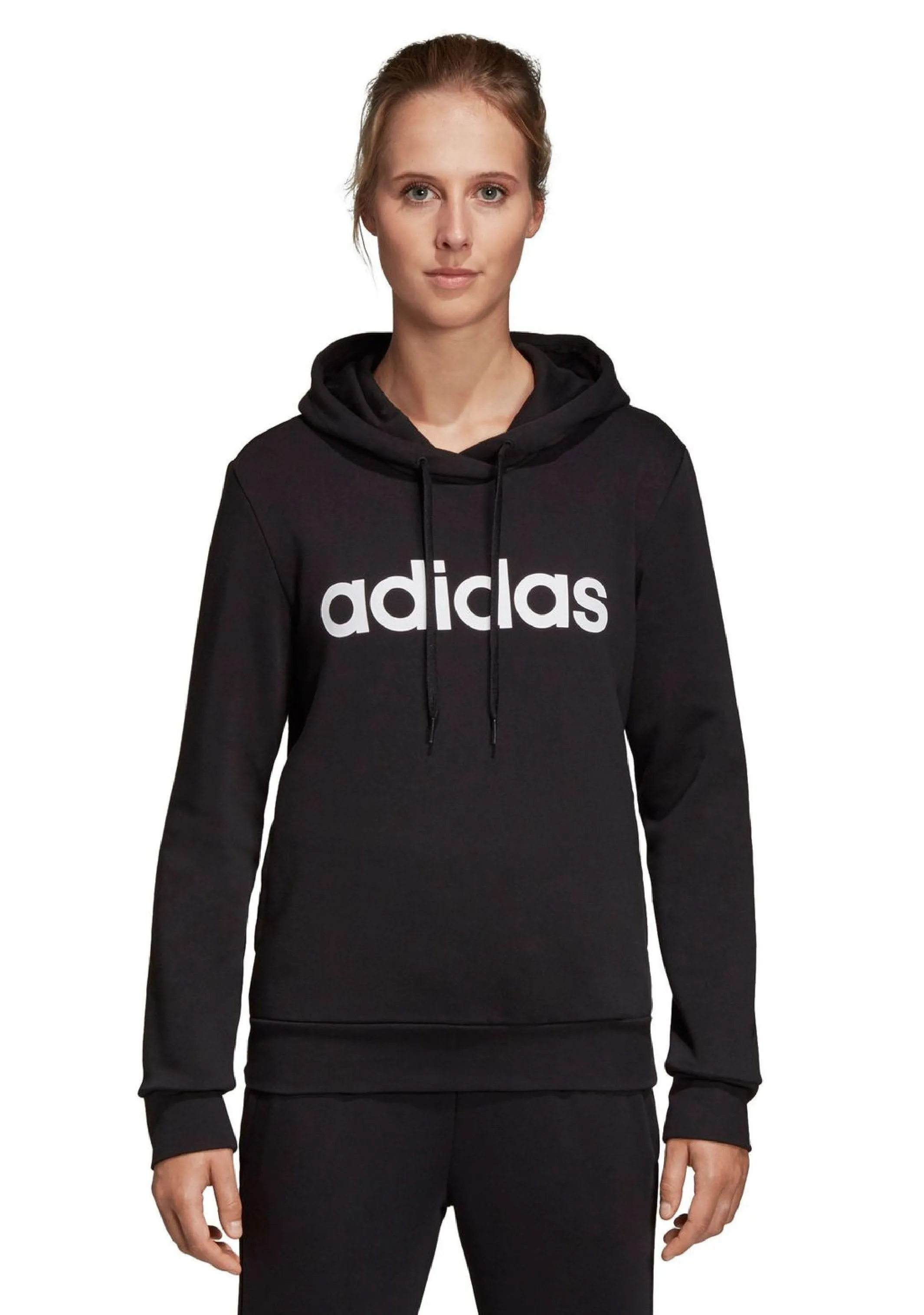 Adidas Womens Essentials Linear Cotton Hoodie Full Length <br> DP2364