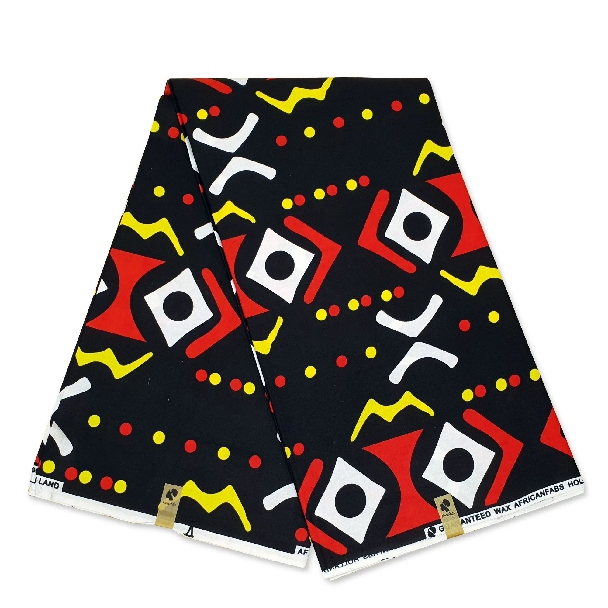 African Black / Red / Yellow BOGOLAN / MUD CLOTH print fabric / cloth