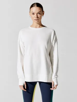 After Class Split Sweatshirt - Lily White