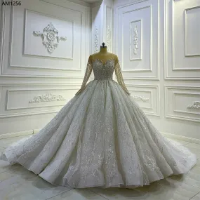 AM1256 Long Sleeve Fashion luxury Wedding Dress