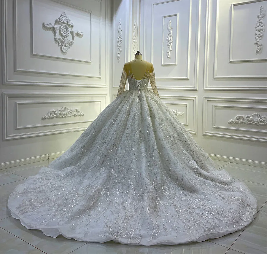 AM1256 Long Sleeve Fashion luxury Wedding Dress