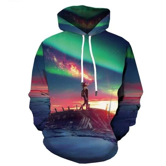 Anime Flame  3d Colorful Casual Long Sleeve   Hoodies