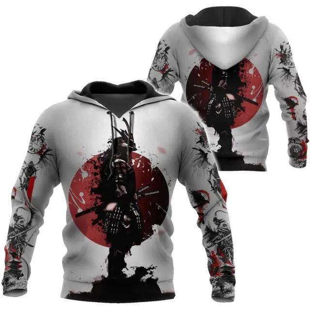 Autumn Unisex Samurai Armor 3D All Over Printed Zipper Sweatshirt Hoodies