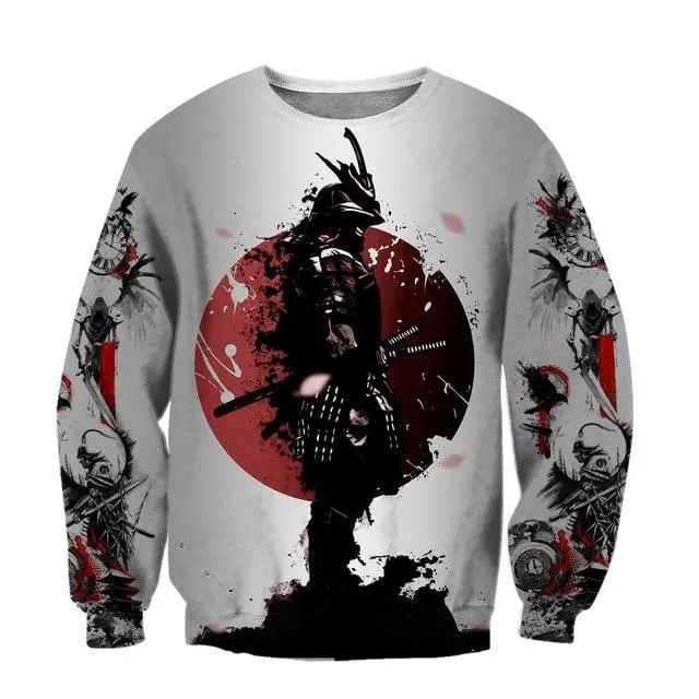 Autumn Unisex Samurai Armor 3D All Over Printed Zipper Sweatshirt Hoodies