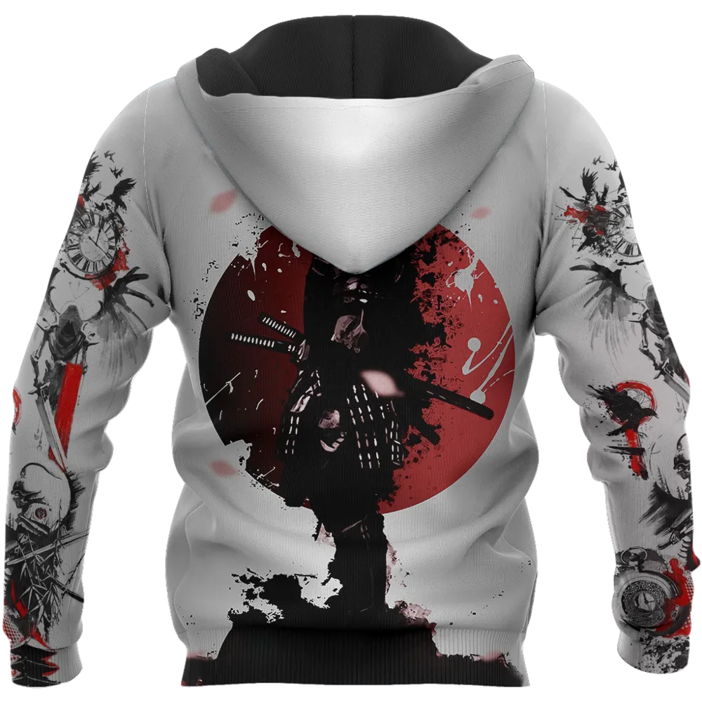 Autumn Unisex Samurai Armor 3D All Over Printed Zipper Sweatshirt Hoodies