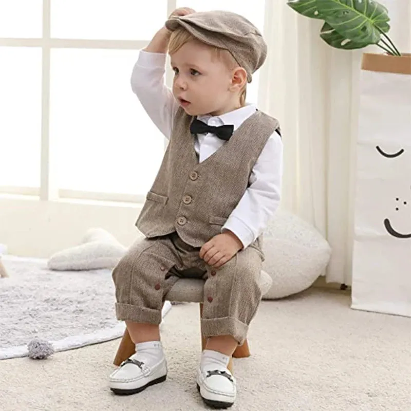 Baby Boy 2024 British Blue Khaki Formal Gentleman Set