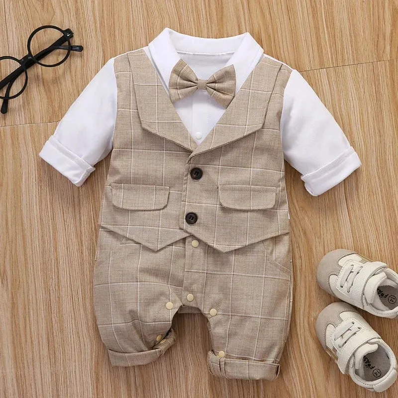 Baby Boy 3-24M Gentleman Plaid Formal Outfit