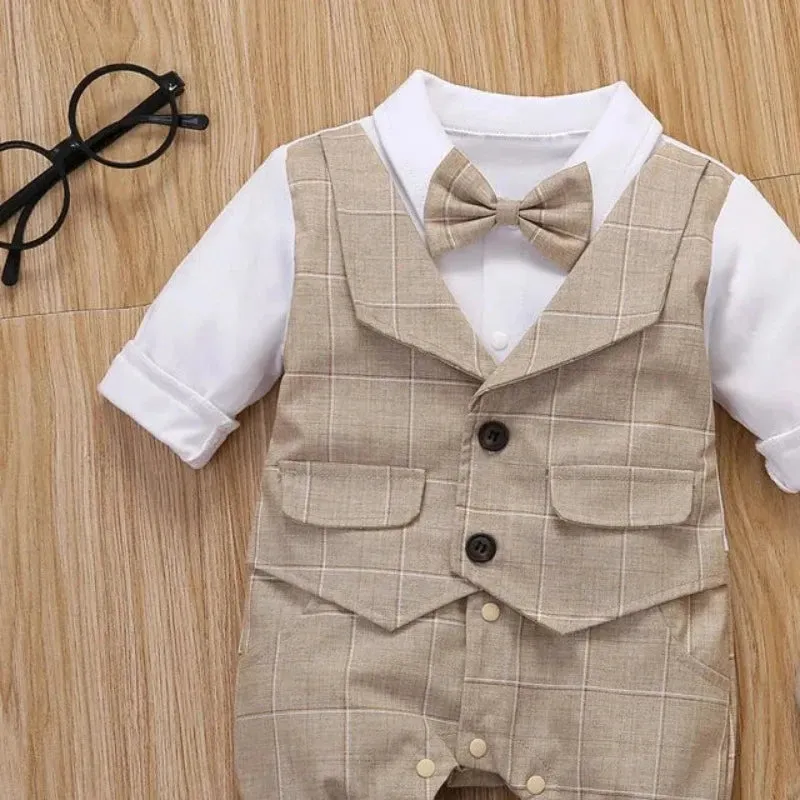 Baby Boy 3-24M Gentleman Plaid Formal Outfit