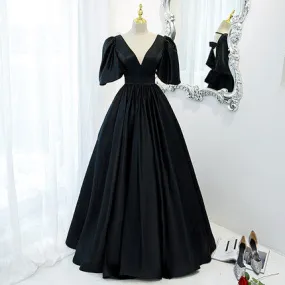 Ball Gown Black Long Prom Dresses SH190