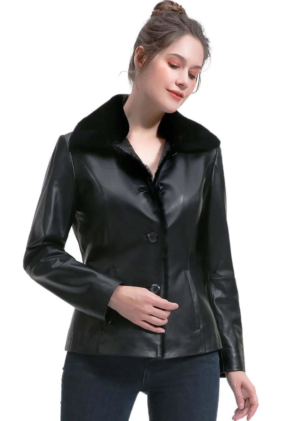 BGSD Women Grace Lambskin Leather Jacket