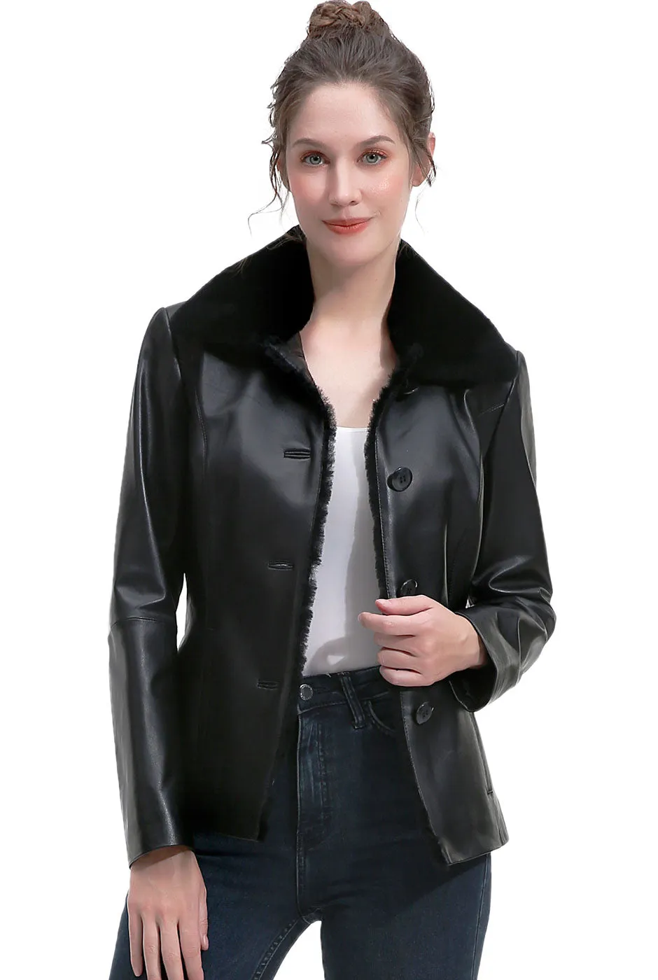 BGSD Women Grace Lambskin Leather Jacket