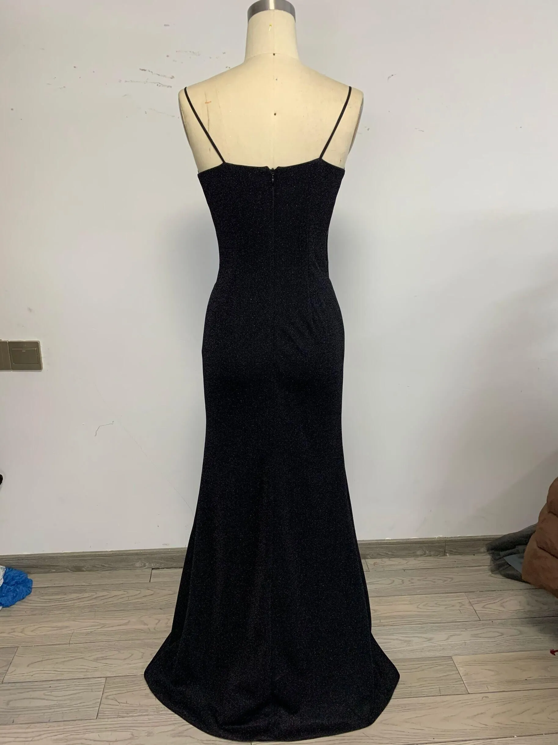 Black Long Prom Dresses,Strapless Mermaid Evening Dresses,Sparkle Tight Prom Dresses , 1752