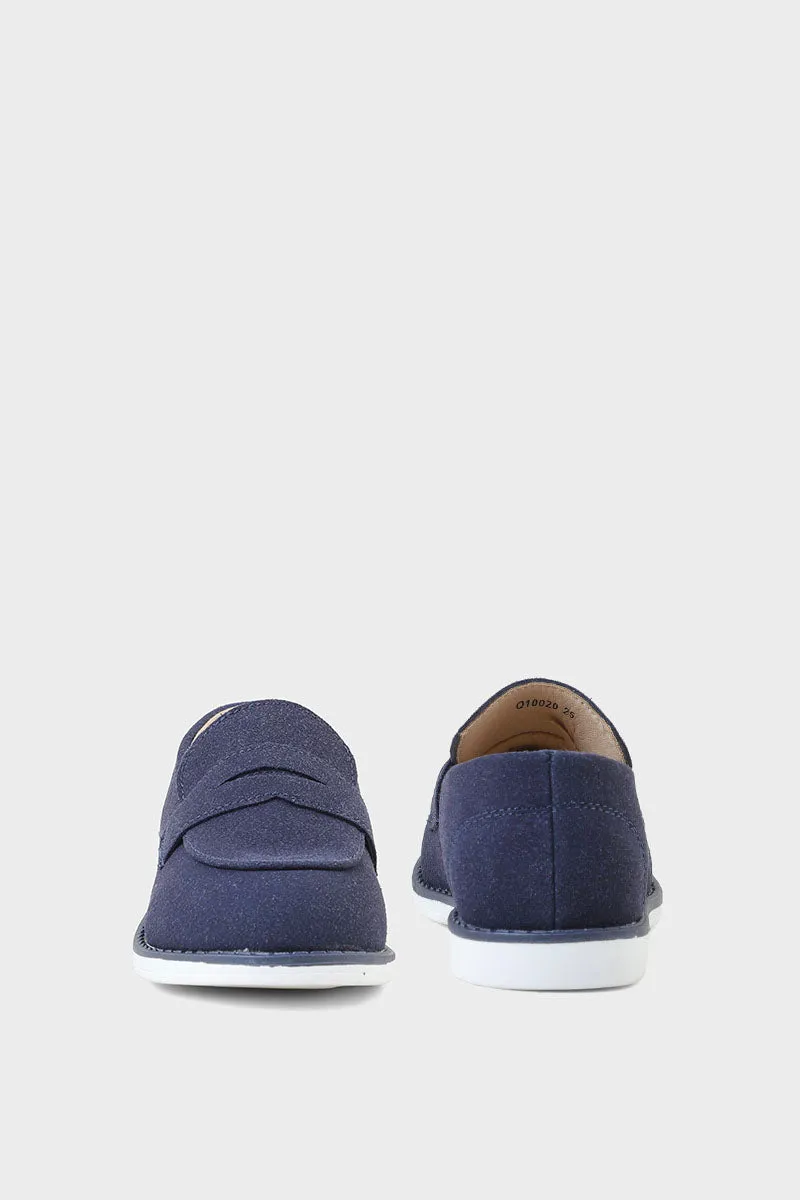 Boys Formal Moccasin Q10020-Navy