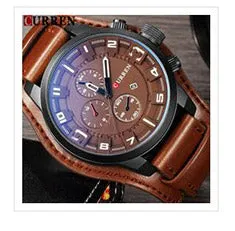 Brand Luxury Mens Wristwatch Leather Military Waterproof