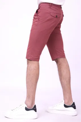 Stylish Casual Rust-Colored Chino Shorts