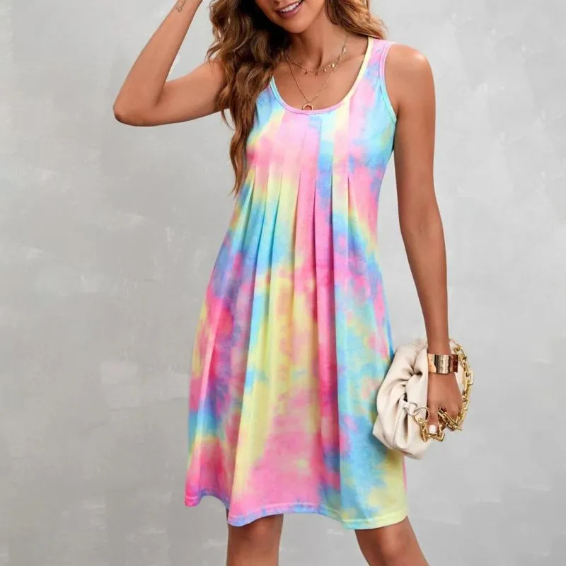 Casual Gradient Sleeveless Dress