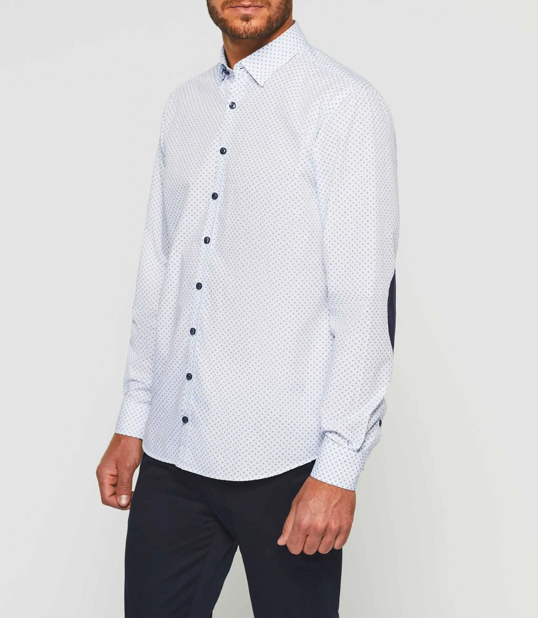 Chemise casual marine et blanche "Kelly"