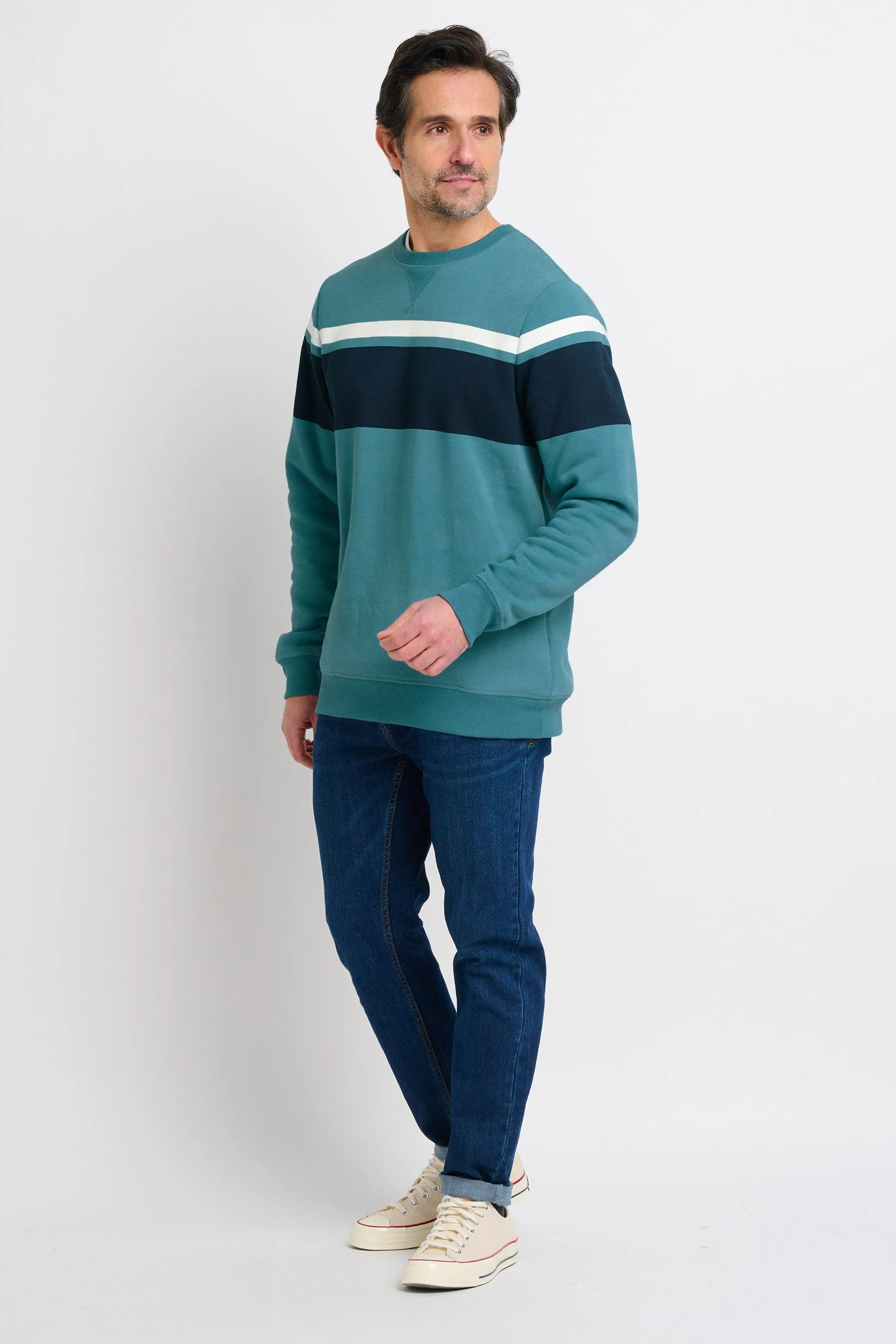 Chest Stripe Crew Neck Sweat