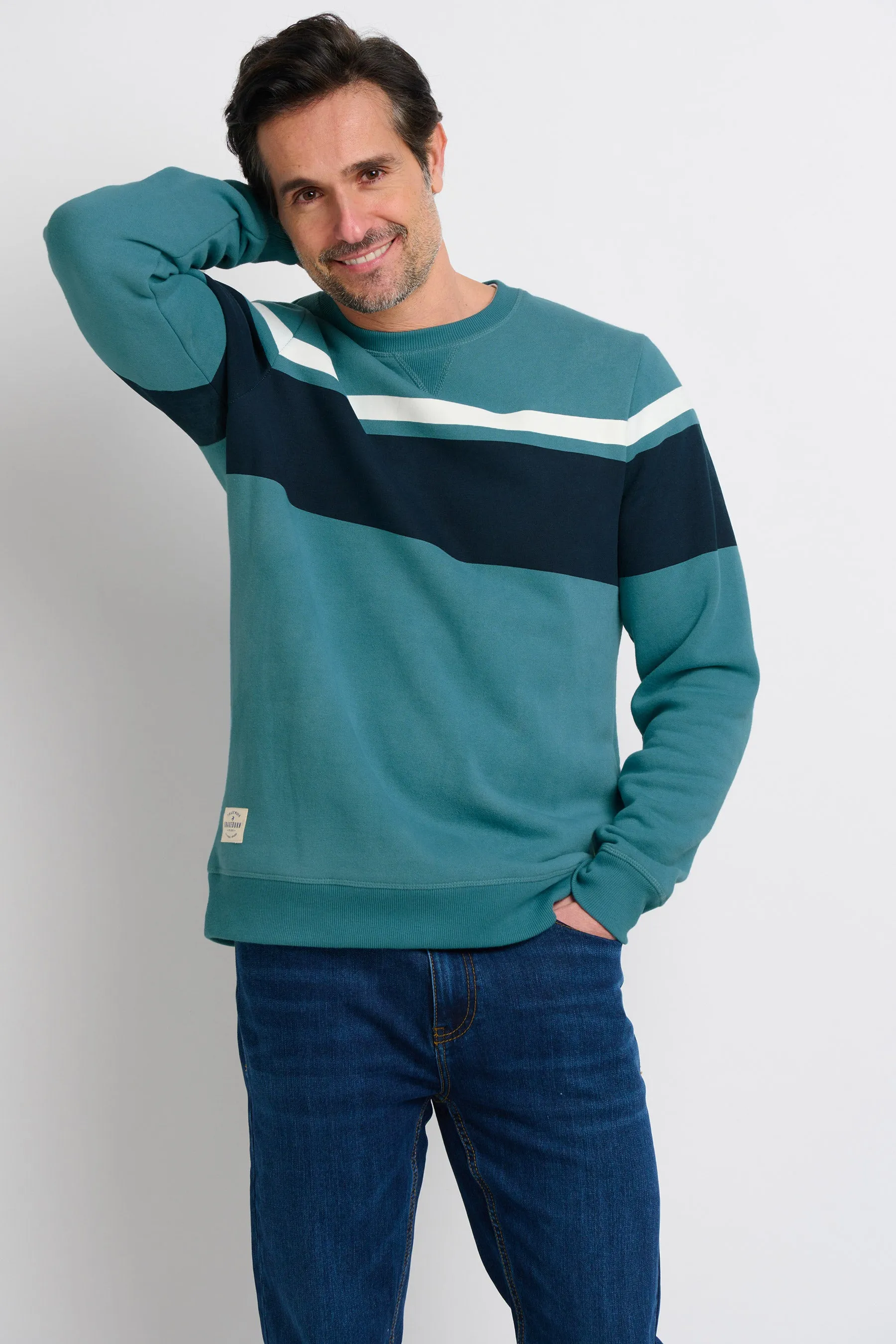 Chest Stripe Crew Neck Sweat