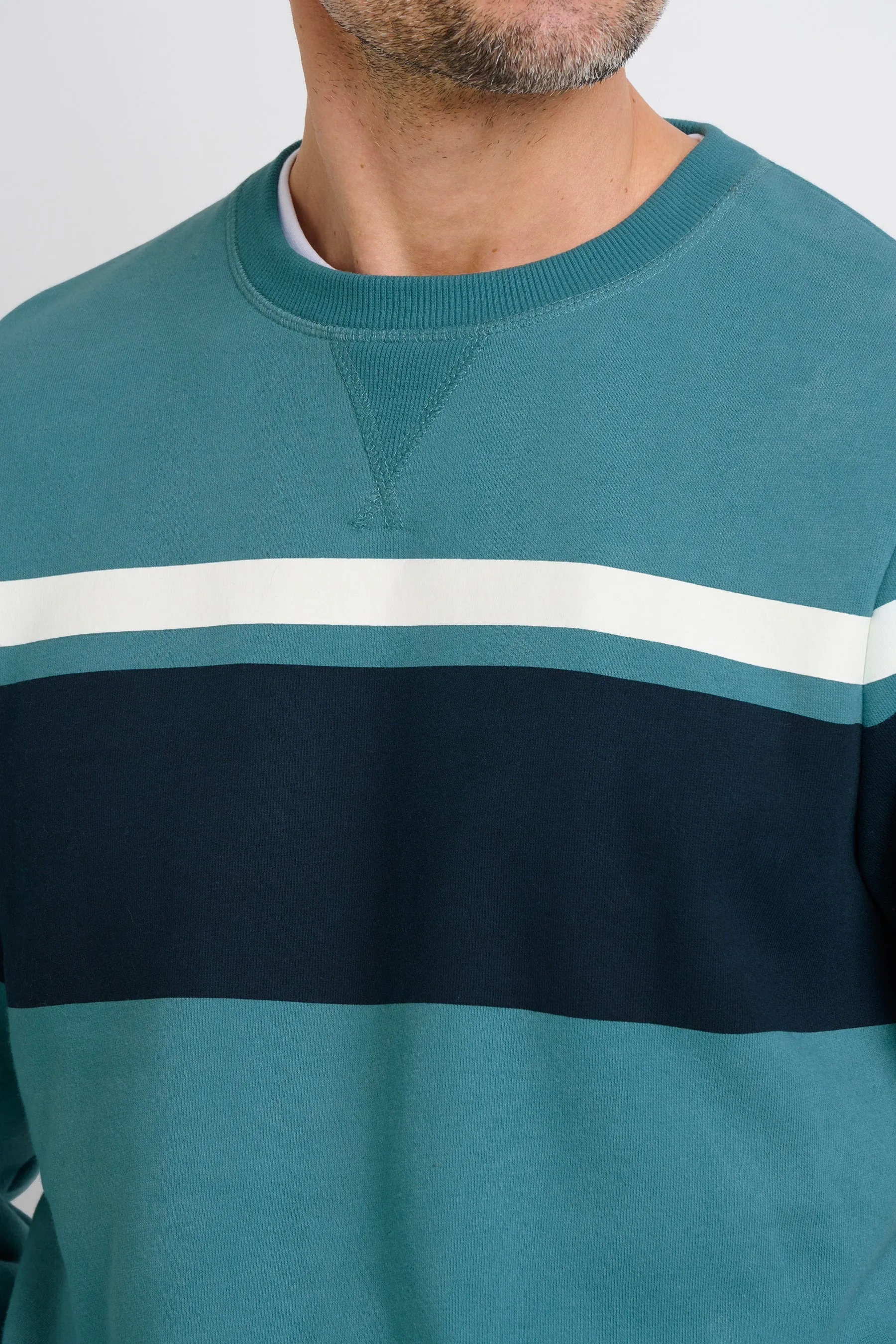 Chest Stripe Crew Neck Sweat