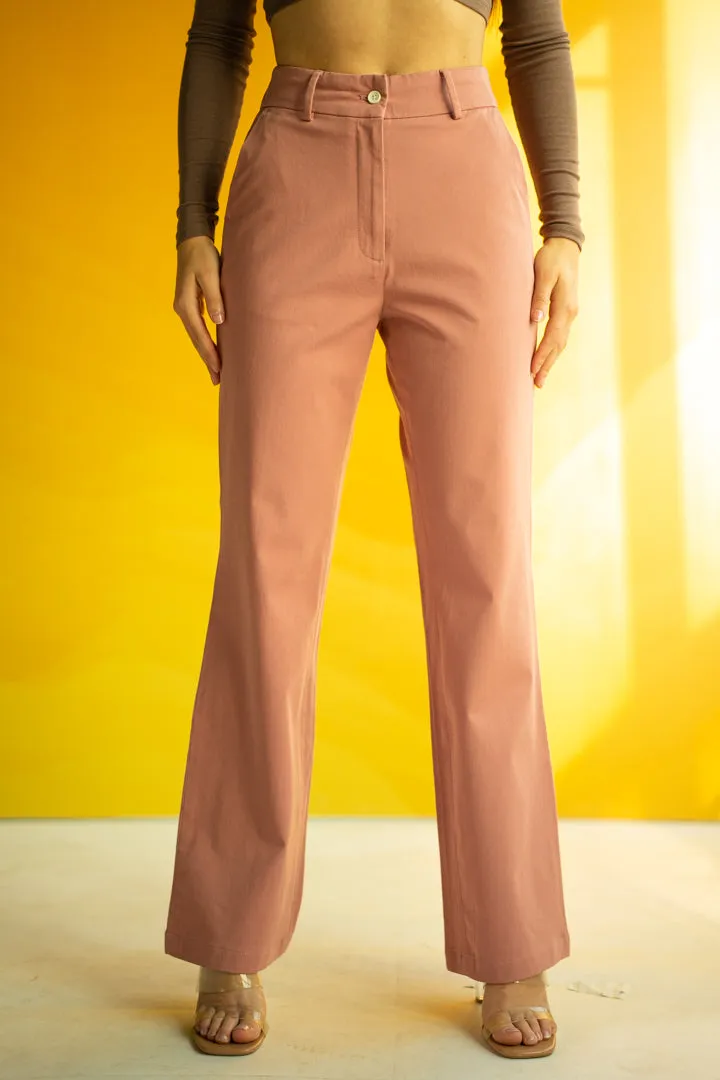 Coral Cotton Stretch Chinos - Women