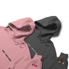 Custom Embroidered Matching Couple Hoodies with Your Initials & Anniversary Date