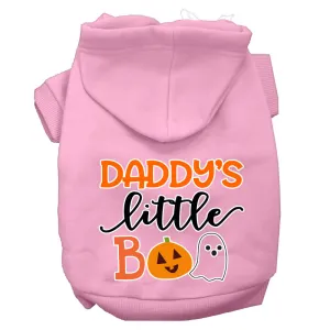 Daddy's Little Boo Screen Print Dog Hoodie Light Pink L