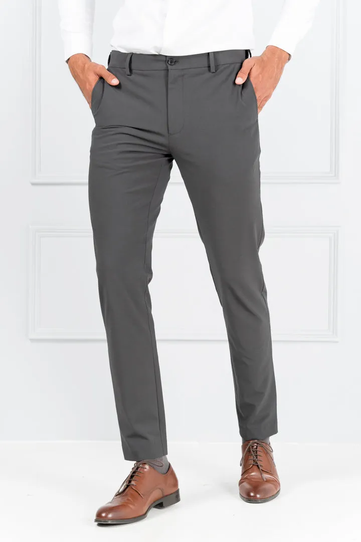 Dark Grey Stretch Formal Pants