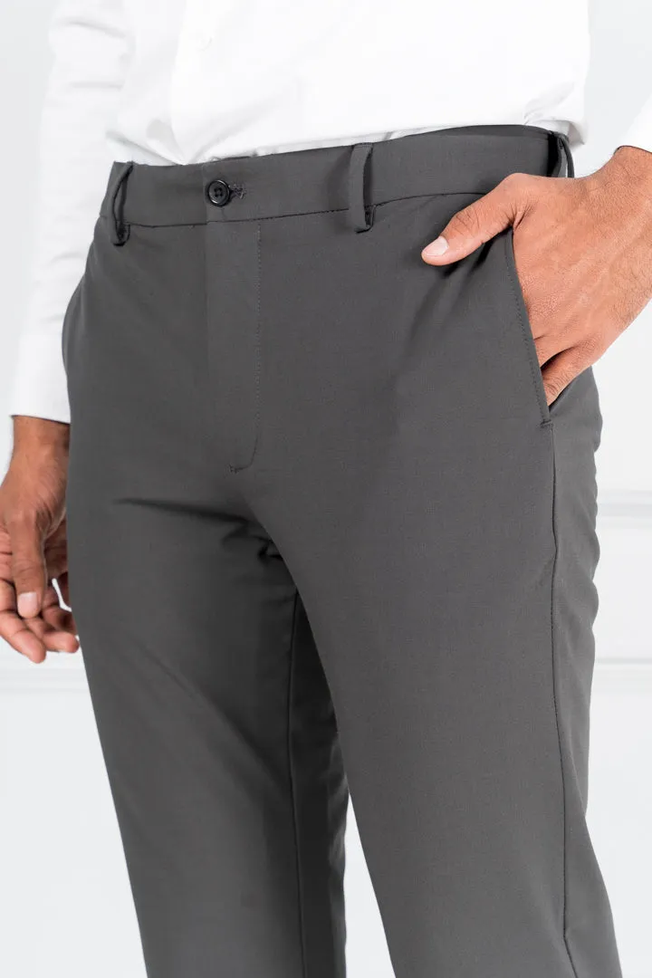 Dark Grey Stretch Formal Pants