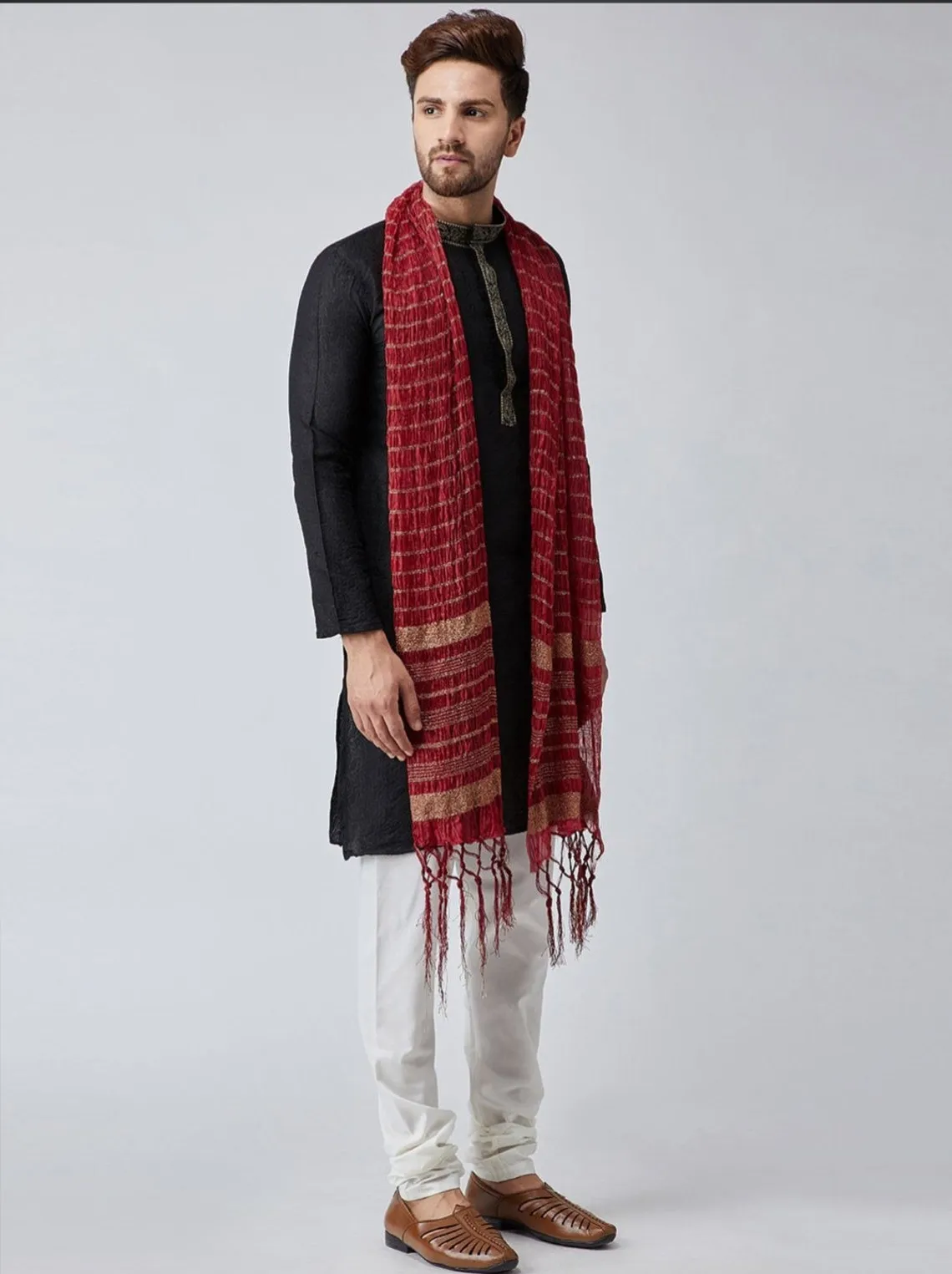 Dupatta Stole for Men- Maroon